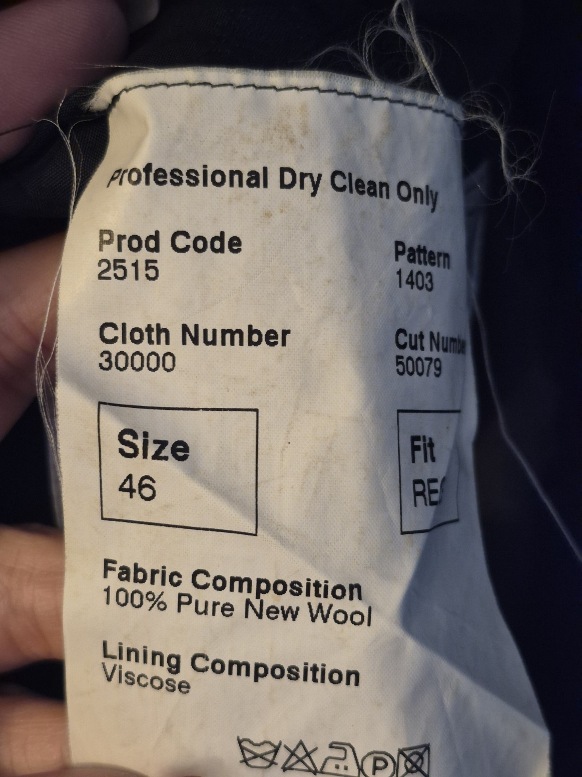 Crombie Wool Blazer Jacket UK 46 Double Breasted Black Made In Britain Classic image 5