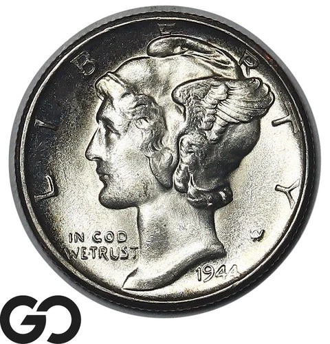 1944-S Mercury Dime, Lustrous Gem BU++
