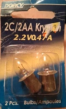 Dorcy Flashlight Replacement Bulbs 2C/2AA Krypton 2.2V/0.47A KPR104 - 2 Bulbs