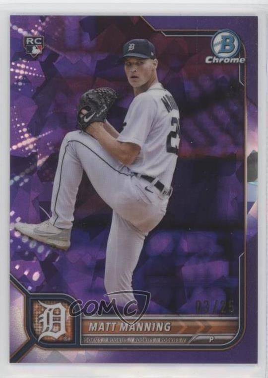 2022 Bowman Chrome Sapphire Edition Purple /25 Matt Manning #23 Rookie RC