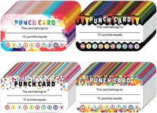 320 Pieces Punch Cards Incentive Student Reward Card Awards Loyalty Cards for Cl