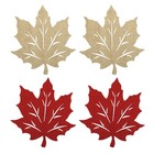4Pcs Fall Maple Leaf Place Mats Thanksgiving Harvest Maple Leaf Shaped Place Mat