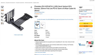 Phanteks PHVGPUKT02 Vertical GPU Bracket Kit