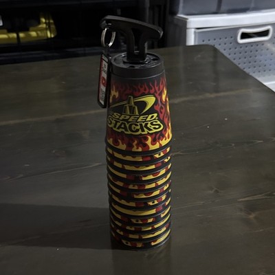 Set Of 12 Flame Design Speed Stacks Cups Offical WSSA Stacking Cups Complete