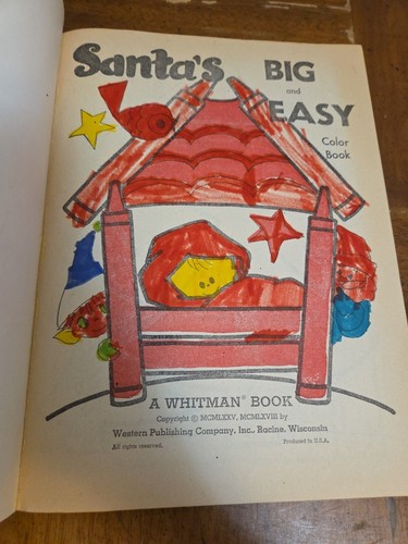 Santa's Big and Easy Malbuch Vintage 1975 von Whitman - Bild 3 von 5