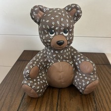 Teddy Bear Vintage Ceramic Handpainted Nursery Decor 1988 Signed Gender Neutral