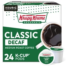 Krispy Kreme Classic Decaf Coffee, Keurig Single Serve K-Cup Pods, 24 Count