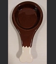 Target Bullseye Playground Turkey Leg  Drumstick Spoon Rest Brown Ceramic New