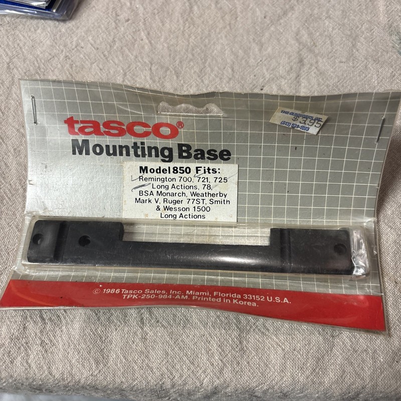 Tasco Model 850 Mounting Base NOS Remington 700 Long Action + Others Sealed