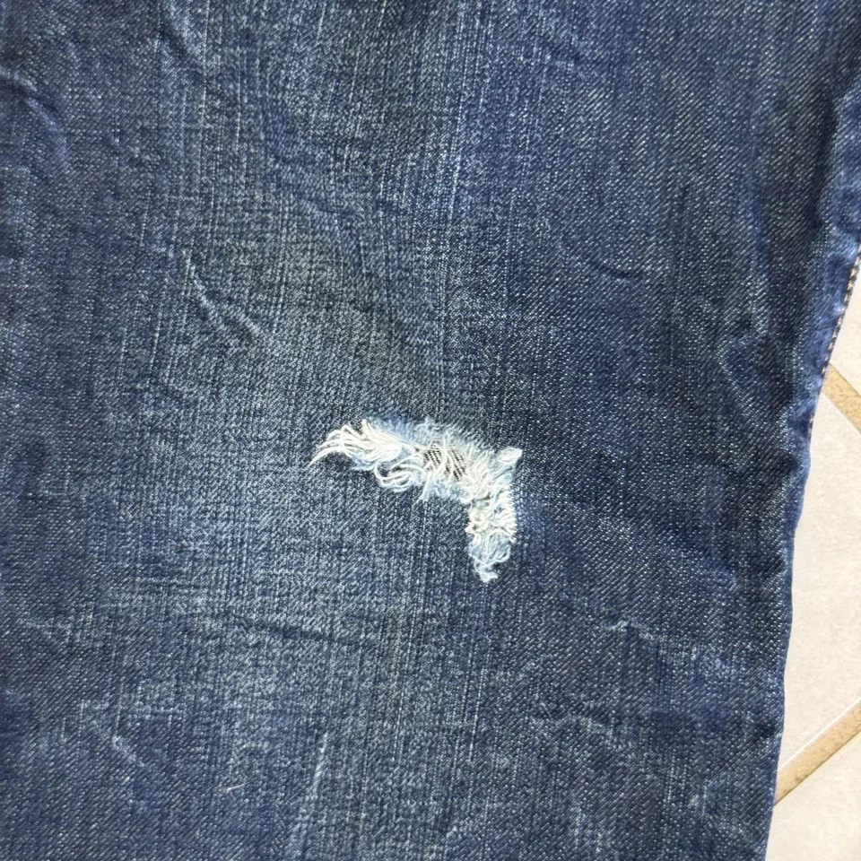 Pantalones de mezclilla Rugby Ralph Lauren para hombre 33x32 Universidad relajados botón mosca desgastados Foto 3 de 4