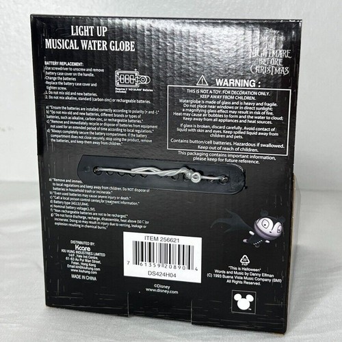 Disney Nightmare Before Christmas Illumina Musicale Globo Acqua Oogie Boogie NUOVO - Foto 6 di 7