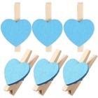 50pcs Love Wood Clips kleine Fixierungsklammern für Fotoliele (blau)