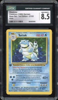 1999 Pokemon GERMAN 1st Edition Base Set Turtok-Blastoise Holo 2