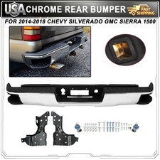 For 2014-2018 Chevy Silverado Gmc Sierra 1500 Chrome Rear Bumper Wcorner Steps