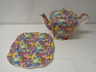Royal Winton Grimwades Chintz Julia 4-Cup 6.5 Inch TEAPOT 1995 England + Plate