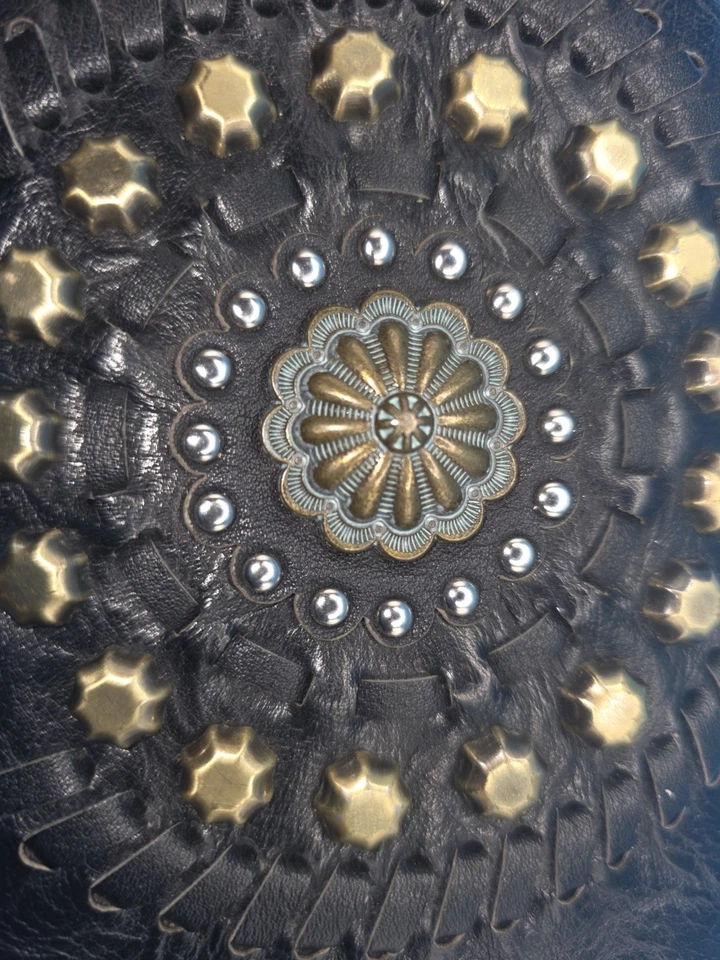 Montana West Women's Leather Wallet w/Floral/Studded Pattern - Black/turquoise - Image 2 of 4