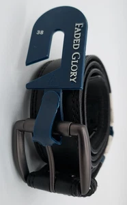 Mens Faded Glory Black Leather Work Belt Heavy Duty Size 38 NWT