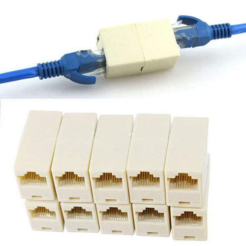10x RJ45 Female to Female Network Ethernet Lan Cable Joiner Connector3CBBX P1 Nm - Afbeelding 2 van 7