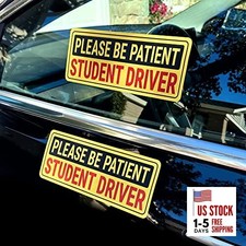 Student Driver Stickers Non-Magnetic for Cars  Windows - Reusable, 2