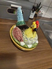 Schramberg Majolika Vogel Terrine / Butterdose handbemalt – selten – Vintage