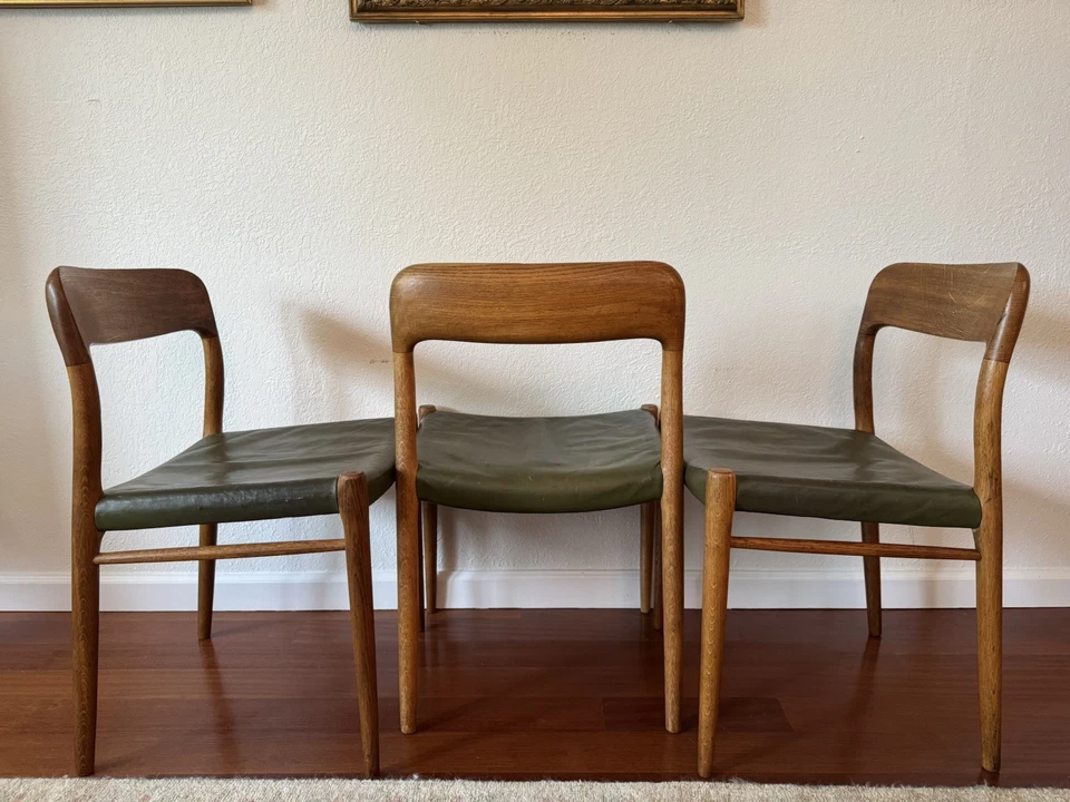 Juego de 6 sillas de comedor Niels Moller Mid Century modelo moderno 75 roble danés Foto 4 de 4