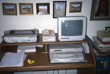 Tandy 1000 HX Personal Computer Setup in Home Desk 1980s 35MM Slide