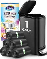 Teivio 1 Gallon Fit 1-1.2 Gal 120 Counts Strong 1 Count Pack of 120 , black