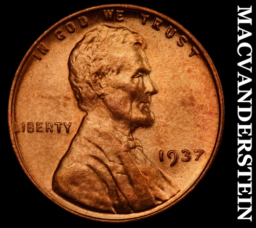 1937 Lincoln Wheat Cent- Choice Gem Brilliant Uncirculated Luster #i9740