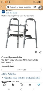 Medline Folding Walker With Seat