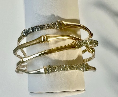 Alexis Bittar Orbiting Bamboo Crystal Encrusted Cuff Bracelet - Picture 3 of 6