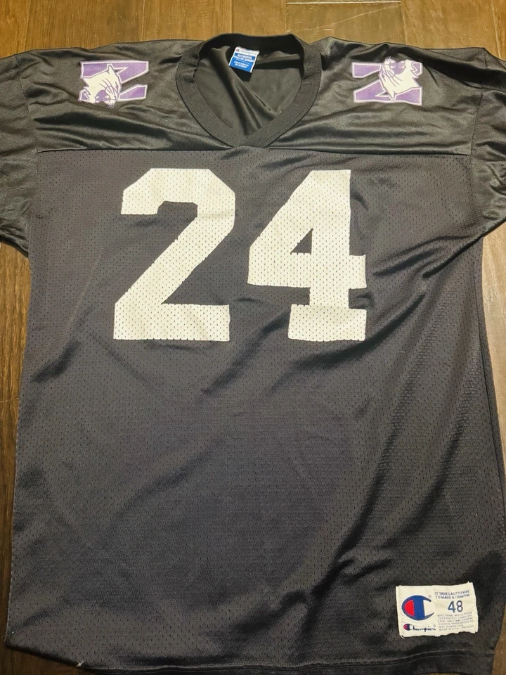Vintage Champion Northwestern Football Jersey Size 48 Darnell Autry 90s USA Made - Image 3 of 4