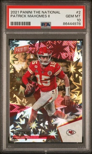 2021 Panini The National #2 Patrick Mahomes /50 PSA 10 Gem Mint Chiefs Football