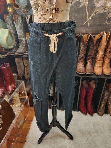 One Teaspoon Fox Black Shabbies Boyfriend Cut Denim Jeans - Size L - Picture 2 of 8