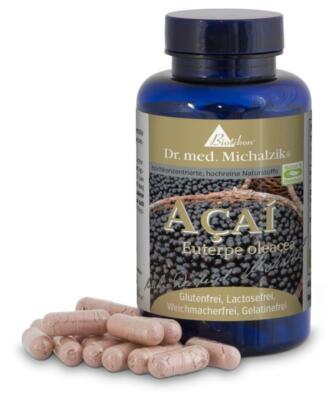 Açaí nach Dr.med.Michalzik jede Kapsel enthält 400 mg Açaí-Extrakt von BIOTIKON 