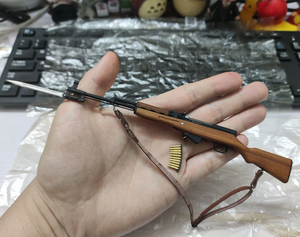 1/6 Ручной Работы WWII SKS Дерево Металл Китайский Тип 56 Полуавтоматическая Винтовка Игрушка Пистолет Подарок - Изображение 4 из 4