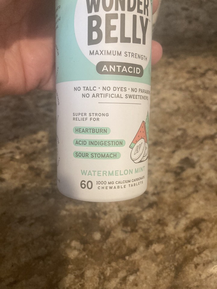 Wonder Belly Antacid Maximum Strength Watermelon Mint, 60 Chewable