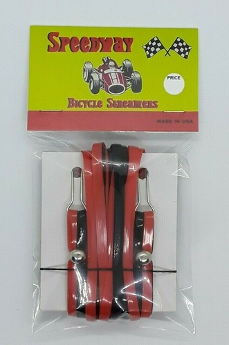 Speedway Manubrio Streamers set di 2 ""Bicicletta rossa e nera"" NUOVISSIMA