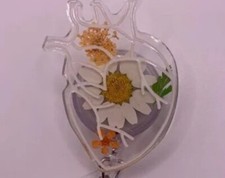  Heart flower Retractable Badge Reel with Swivel Clip