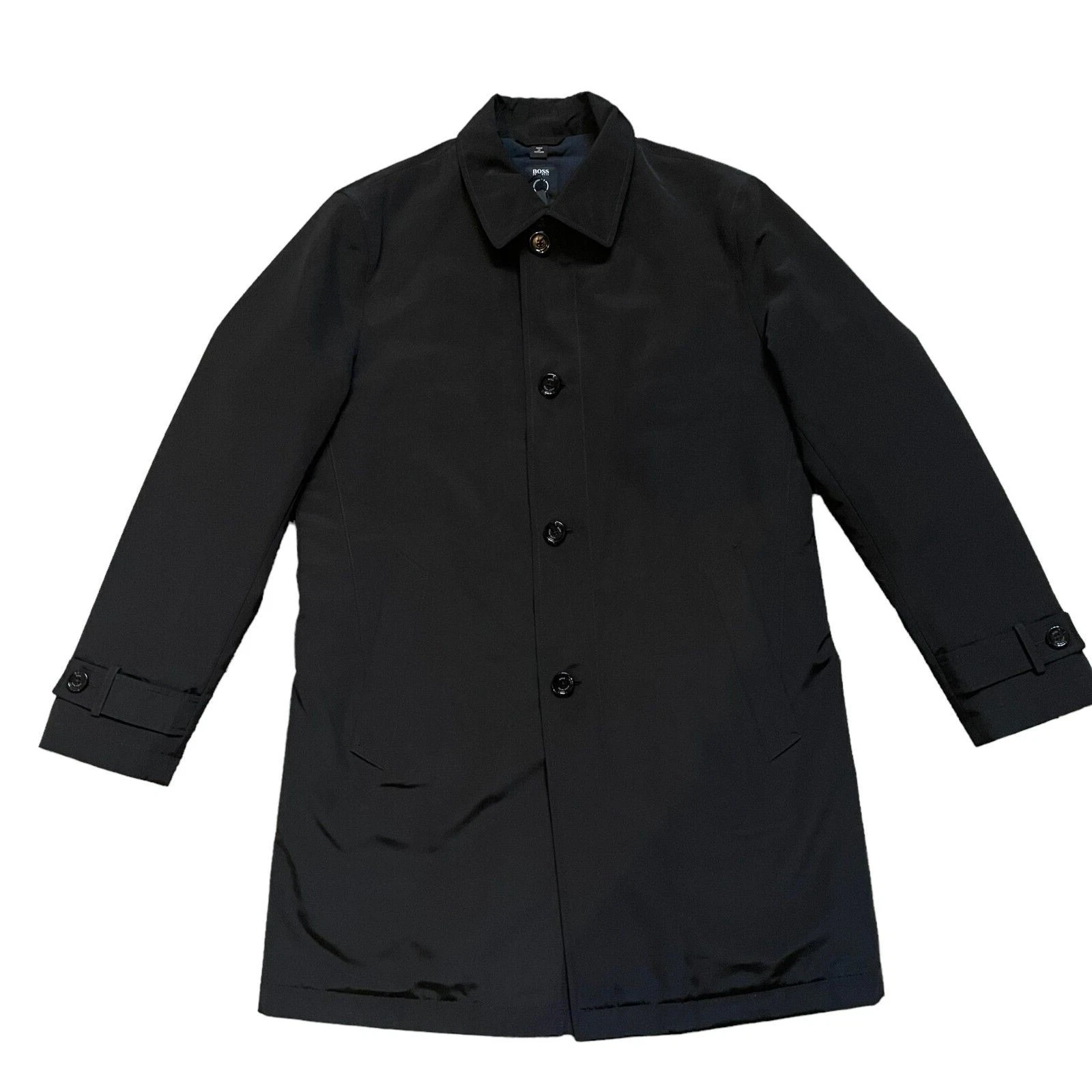 Hugo Boss Men's Dain8 Point Collar Longline Water Resistant Filled Trench Coat