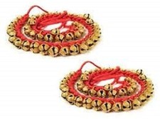 Brass Ghungroo Anklets Bells For Classical Kathak Dance 1.6 cm, 25 25 Red, Pair