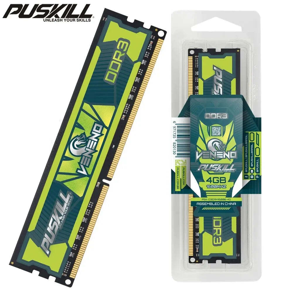 PUSKILL Veneno DDR3 Memoria RAM 8GB 4GB 1600MHz 1333MHz 240