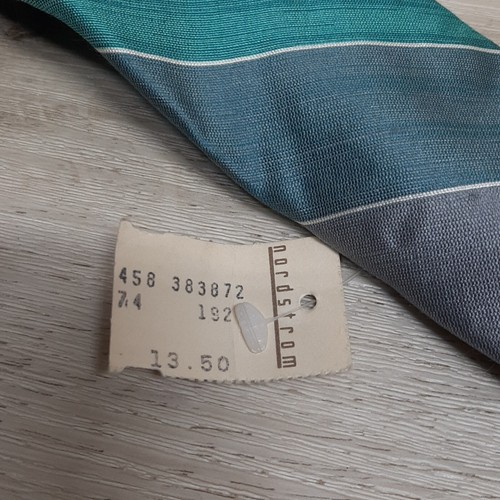 Nordstrom Brass Rail Tie Necktie Multicolor 52" 3/4 Silk Multicolor Striped - Picture 4 of 12