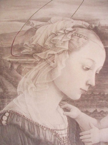 Vintage Radierung Druck 21x14 Die Jungfrau verehrt das Christkind Filippo Lippi - Bild 4 von 10