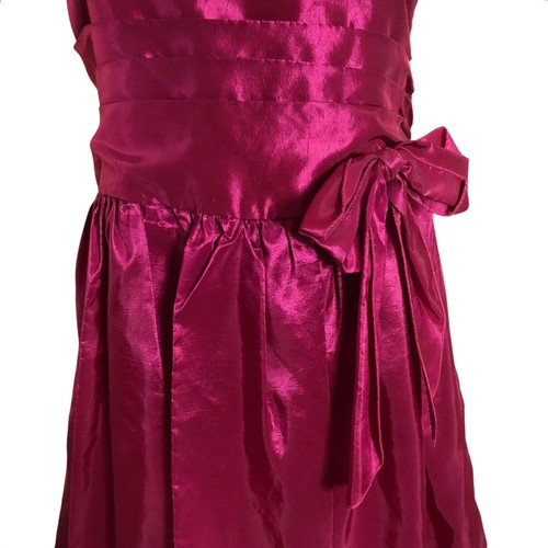 Cinderella Couture Girls Dress Size 12 Raspberry Pink Satin Bubble Hem Strappy - Picture 10 of 13