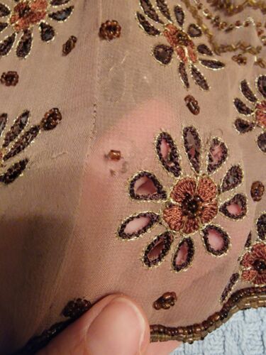 Aftershock Sequin and Beaded 100% Silk Sheer Tank Size Large - Picture 11 of 12