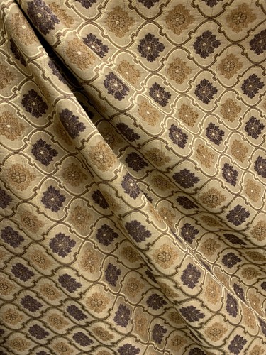 BROWN FLORAL TRELLIS CHENILLE UPHOLSTERY BROCADE FABRIC (56 in.) BTY - Picture 4 of 4