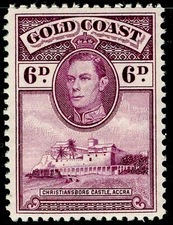 GOLD COAST SG126, 6d Purple Perf 12. M MINT. Cat £26.
