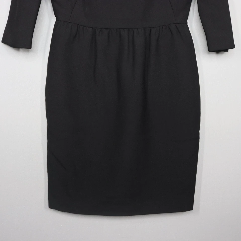 Mini Vestido 3.1 Phillip Lim Para Mujer Talla 4 Negro Lana Virgen Cuello Atado Forrado en Seda Foto 3 de 4