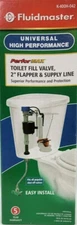 Fluidmaster K-400H-042 Universal Toilet Fill Valve & 2" Flapper &Supply Line Set