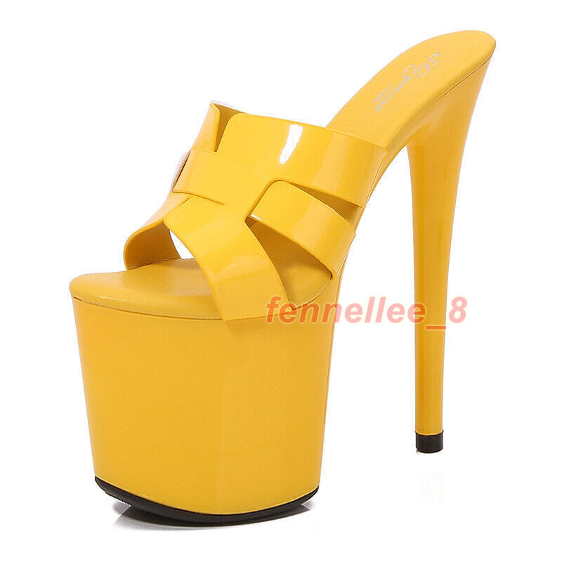 PANTOFOLA D’ORO Ciabatte donna tacco alto 20 cm sandali punta aperta plateau stiletto mules scarpe